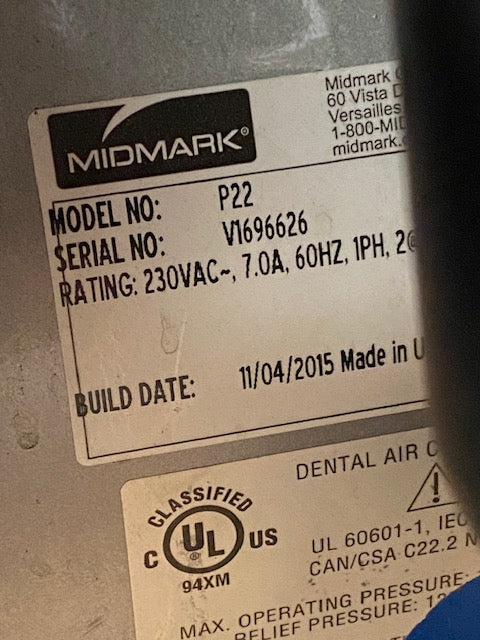 Midmark PowerAir P22  Compressor