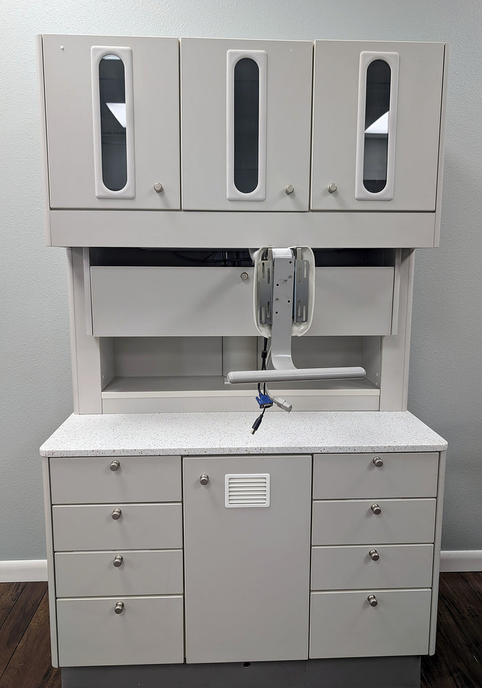 Adec 5580.42 - 42-inch 12-o'clockRear Cabinet w/Monitor Mount - White
